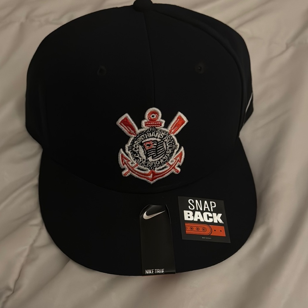 Nike Corinthians Black Snapback Hat with Embroidered Logo